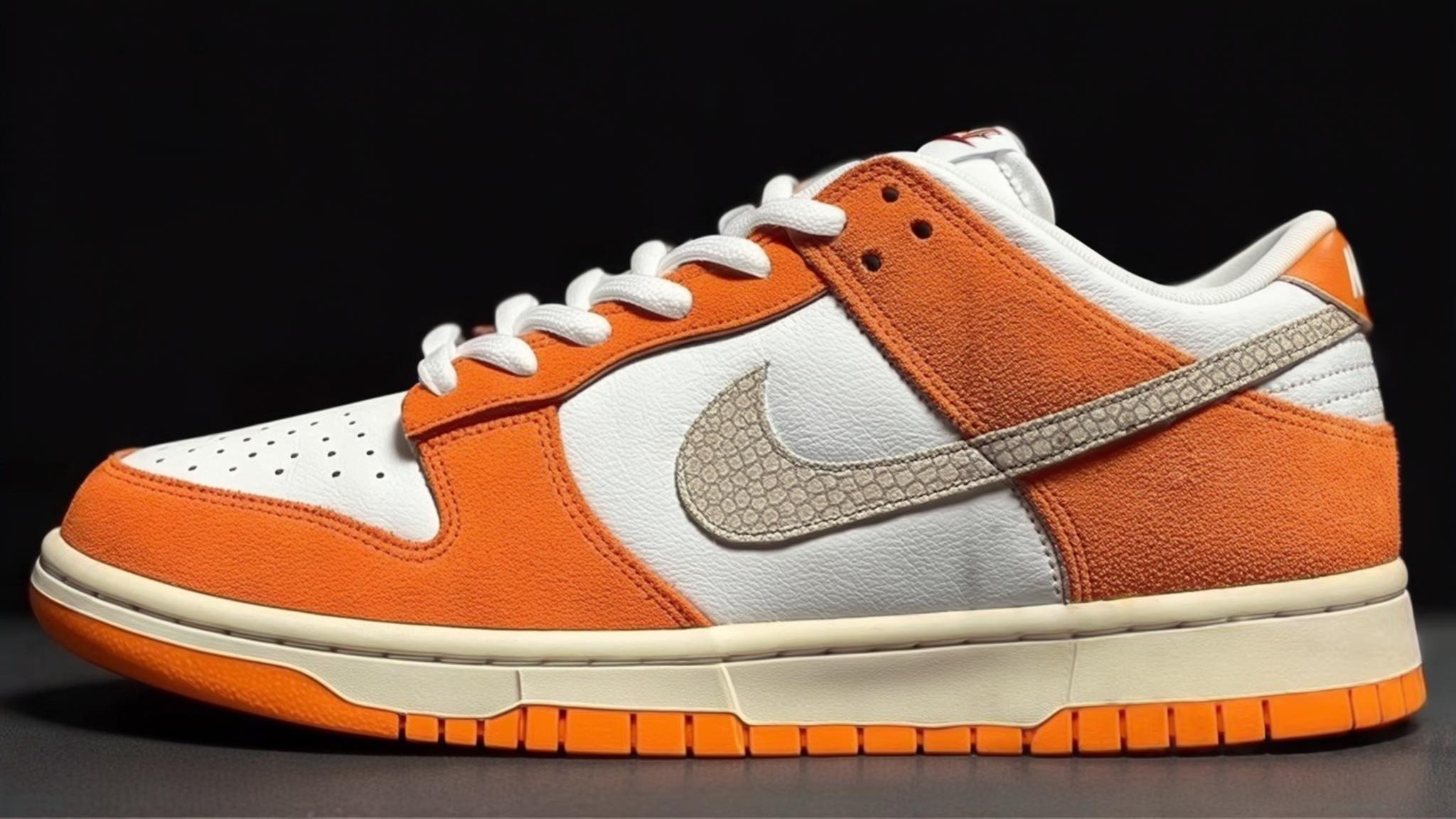 Discover the Elegance of the Nike Dunk Low Featuring a Striking Snakeskin Swoosh